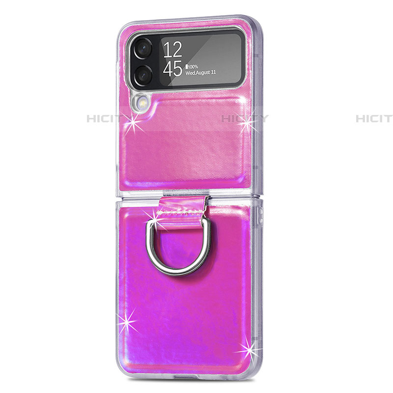Funda Bumper Lujo Cuero y Plastico Mate Carcasa H08 para Samsung Galaxy Z Flip4 5G