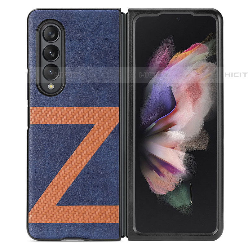 Funda Bumper Lujo Cuero y Plastico Mate Carcasa H08 para Samsung Galaxy Z Fold4 5G