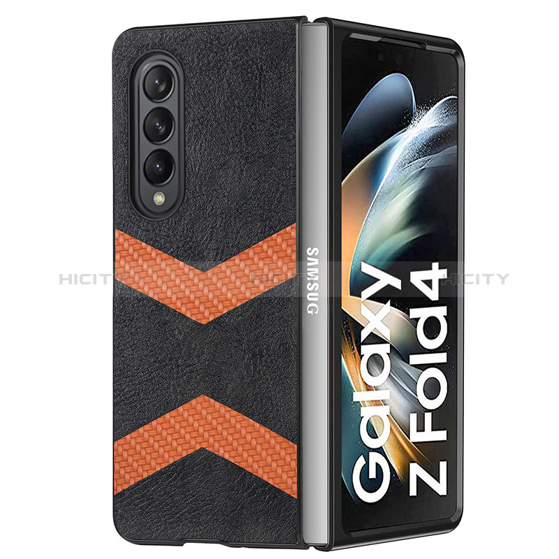 Funda Bumper Lujo Cuero y Plastico Mate Carcasa H09 para Samsung Galaxy Z Fold3 5G