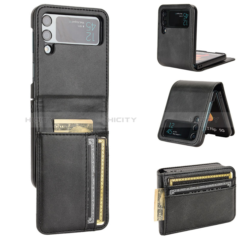 Funda Bumper Lujo Cuero y Plastico Mate Carcasa JD1 para Samsung Galaxy Z Flip3 5G