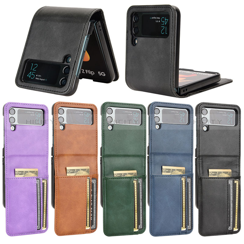 Funda Bumper Lujo Cuero y Plastico Mate Carcasa JD1 para Samsung Galaxy Z Flip3 5G