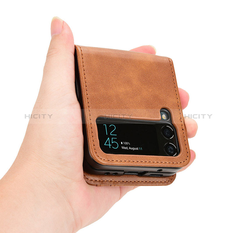 Funda Bumper Lujo Cuero y Plastico Mate Carcasa JD1 para Samsung Galaxy Z Flip3 5G