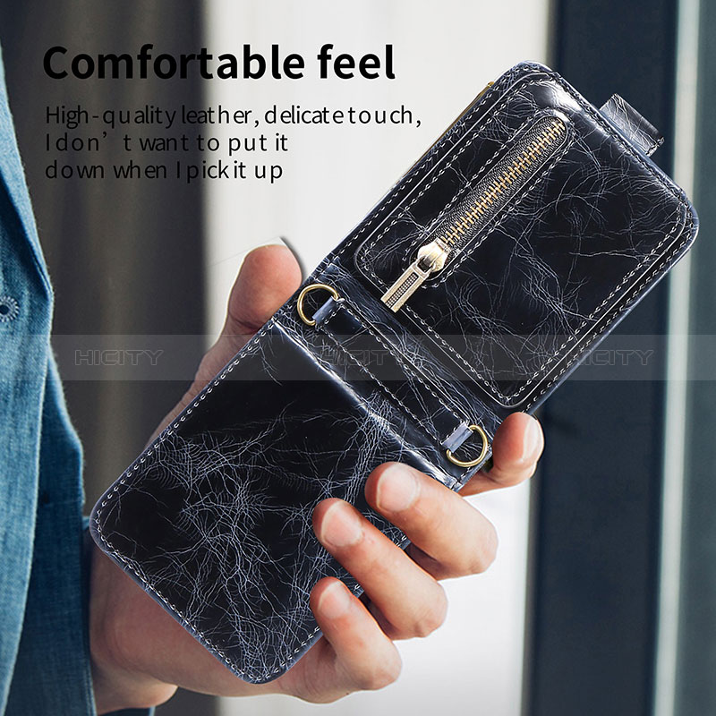 Funda Bumper Lujo Cuero y Plastico Mate Carcasa JD2 para Samsung Galaxy Z Flip3 5G