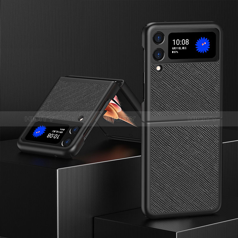Funda Bumper Lujo Cuero y Plastico Mate Carcasa L03 para Samsung Galaxy Z Flip3 5G