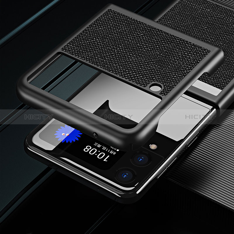 Funda Bumper Lujo Cuero y Plastico Mate Carcasa L03 para Samsung Galaxy Z Flip3 5G