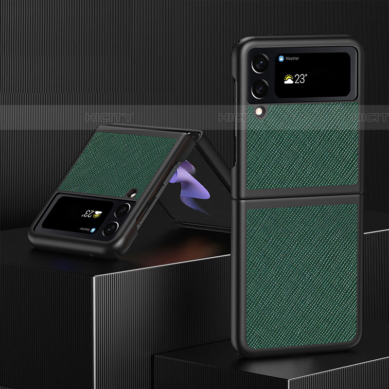 Funda Bumper Lujo Cuero y Plastico Mate Carcasa L03 para Samsung Galaxy Z Flip4 5G