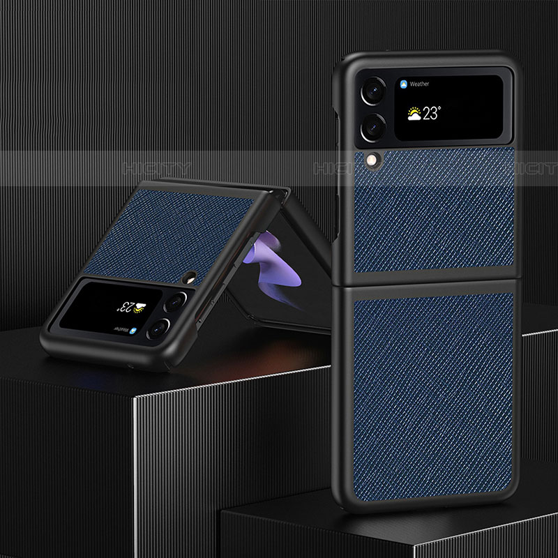 Funda Bumper Lujo Cuero y Plastico Mate Carcasa L03 para Samsung Galaxy Z Flip4 5G