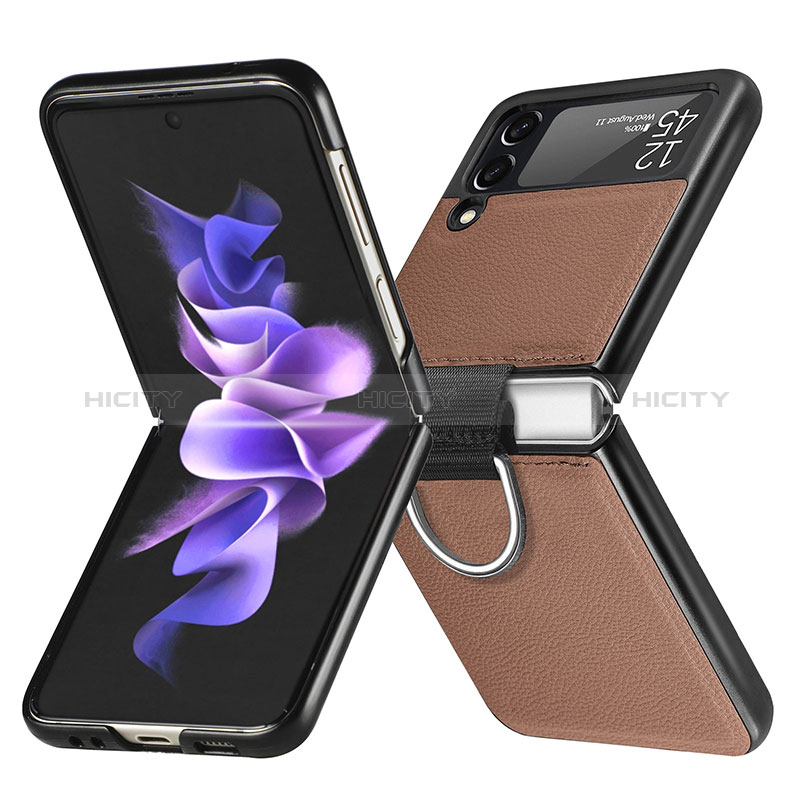 Funda Bumper Lujo Cuero y Plastico Mate Carcasa L06 para Samsung Galaxy Z Flip3 5G