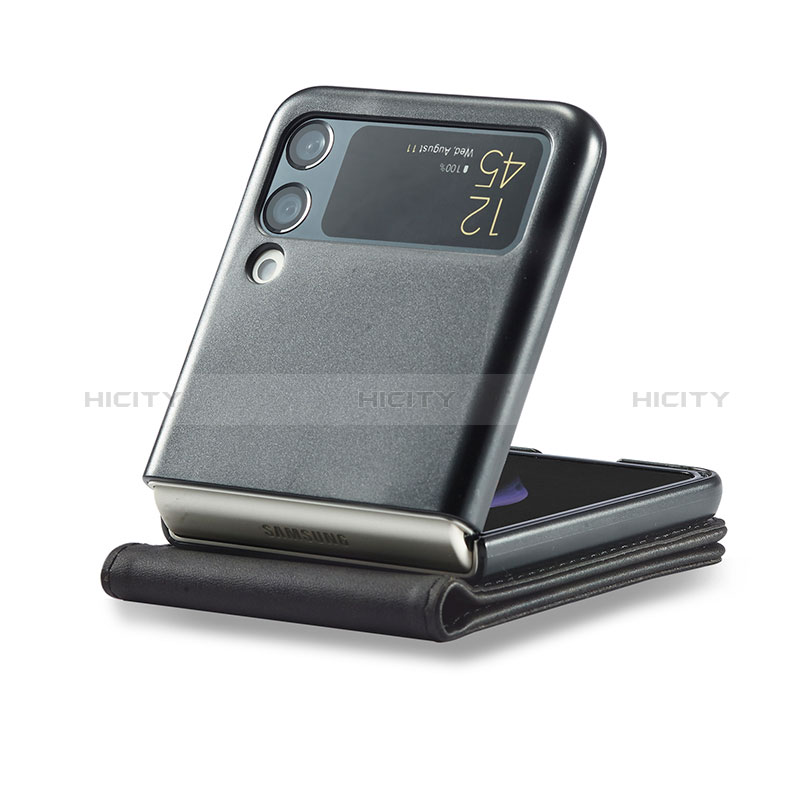Funda Bumper Lujo Cuero y Plastico Mate Carcasa LC1 para Samsung Galaxy Z Flip3 5G
