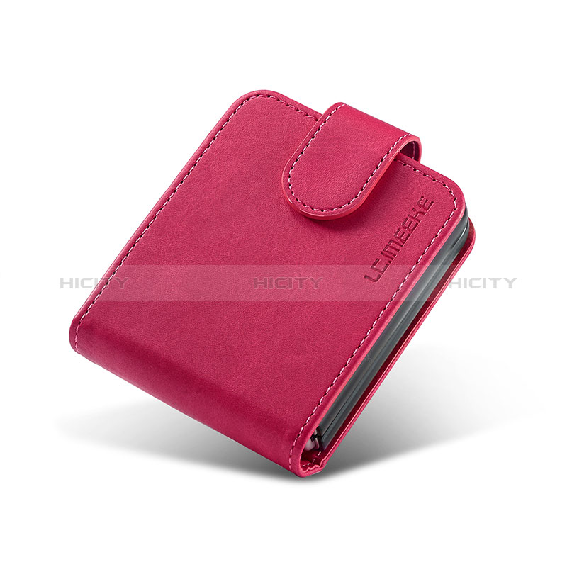 Funda Bumper Lujo Cuero y Plastico Mate Carcasa LC1 para Samsung Galaxy Z Flip3 5G