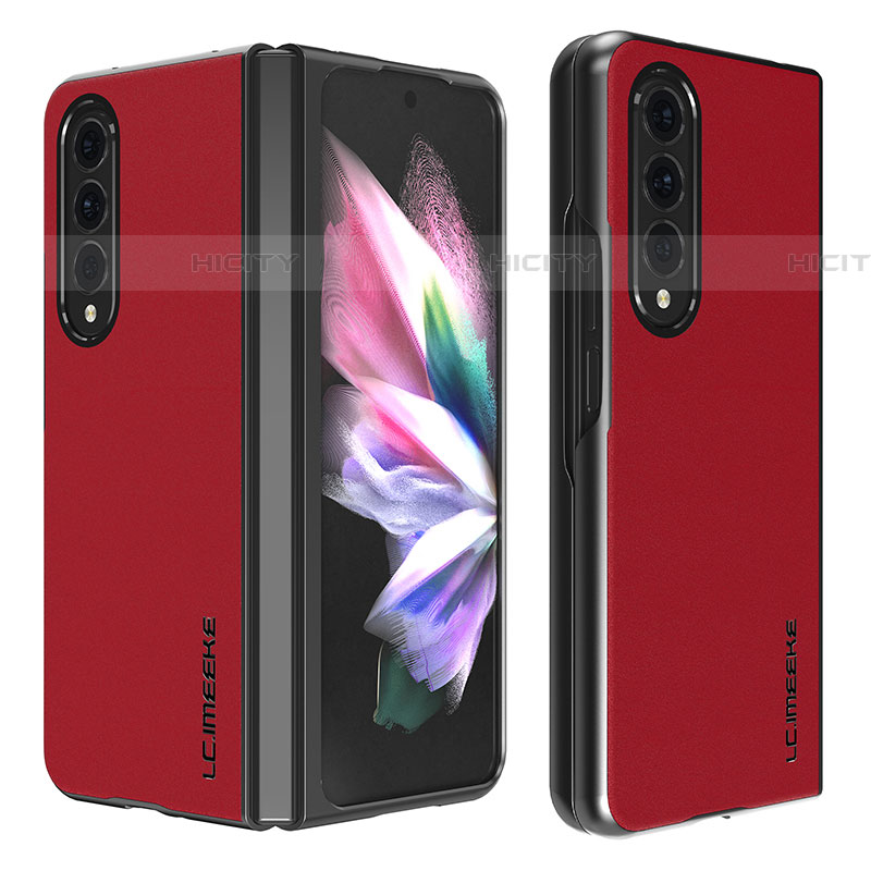 Funda Bumper Lujo Cuero y Plastico Mate Carcasa LC2 para Samsung Galaxy Z Fold4 5G