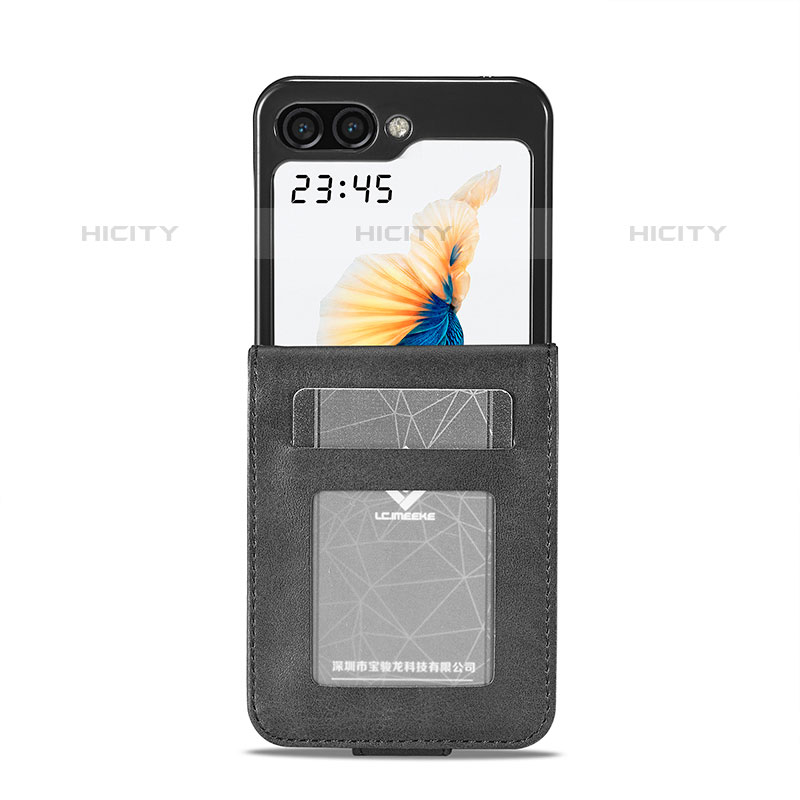 Funda Bumper Lujo Cuero y Plastico Mate Carcasa LC5 para Samsung Galaxy Z Flip5 5G