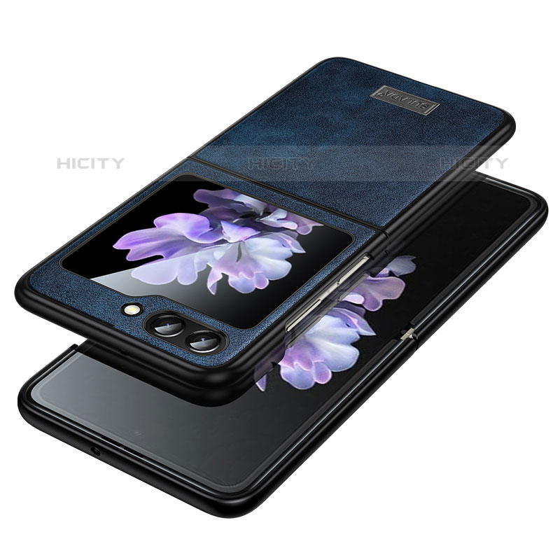 Funda Bumper Lujo Cuero y Plastico Mate Carcasa LD2 para Samsung Galaxy Z Flip5 5G