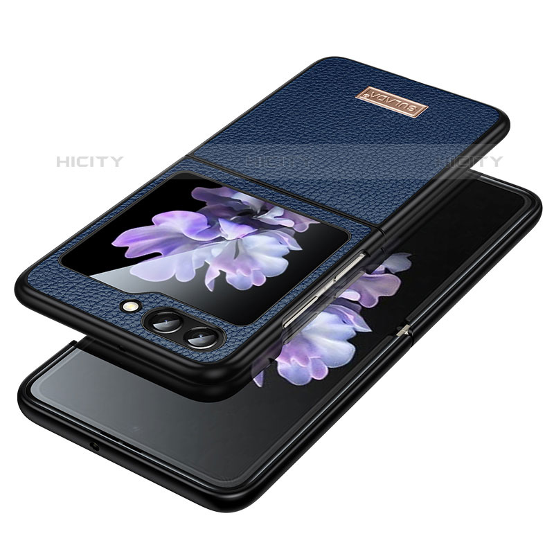 Funda Bumper Lujo Cuero y Plastico Mate Carcasa LD3 para Samsung Galaxy Z Flip5 5G