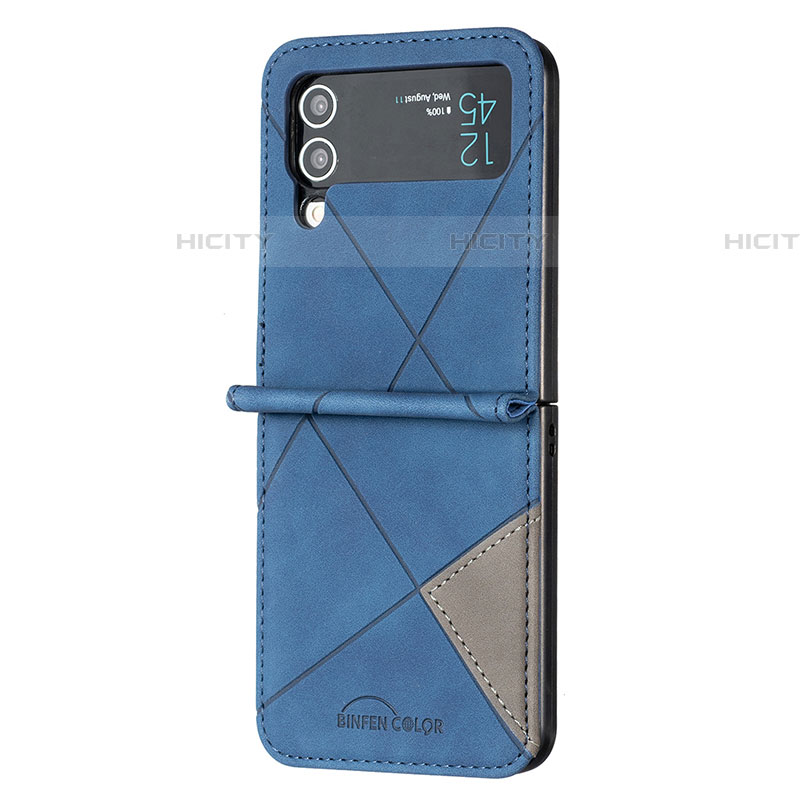 Funda Bumper Lujo Cuero y Plastico Mate Carcasa para Samsung Galaxy Z Flip4 5G