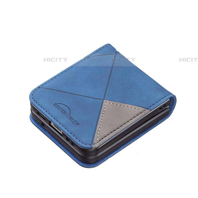 Funda Bumper Lujo Cuero y Plastico Mate Carcasa para Samsung Galaxy Z Flip4 5G