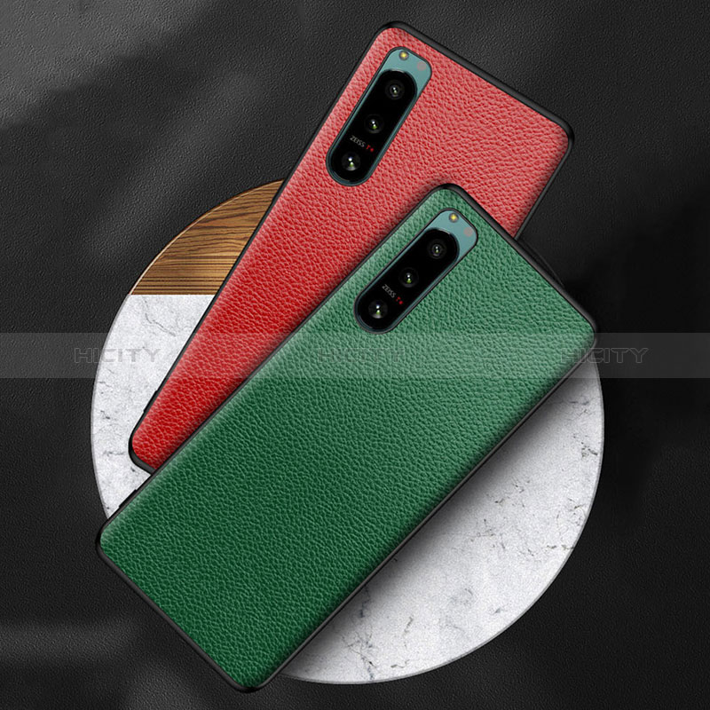 Funda Bumper Lujo Cuero y Plastico Mate Carcasa para Sony Xperia 5 II