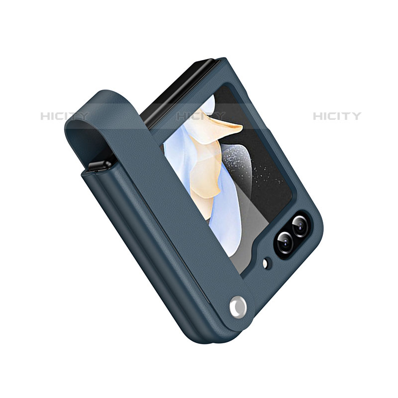 Funda Bumper Lujo Cuero y Plastico Mate Carcasa QH1 para Samsung Galaxy Z Flip5 5G