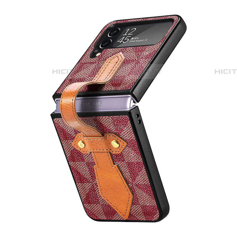 Funda Bumper Lujo Cuero y Plastico Mate Carcasa R01 para Samsung Galaxy Z Flip4 5G