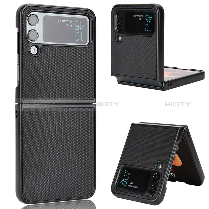 Funda Bumper Lujo Cuero y Plastico Mate Carcasa R02 para Samsung Galaxy Z Flip3 5G