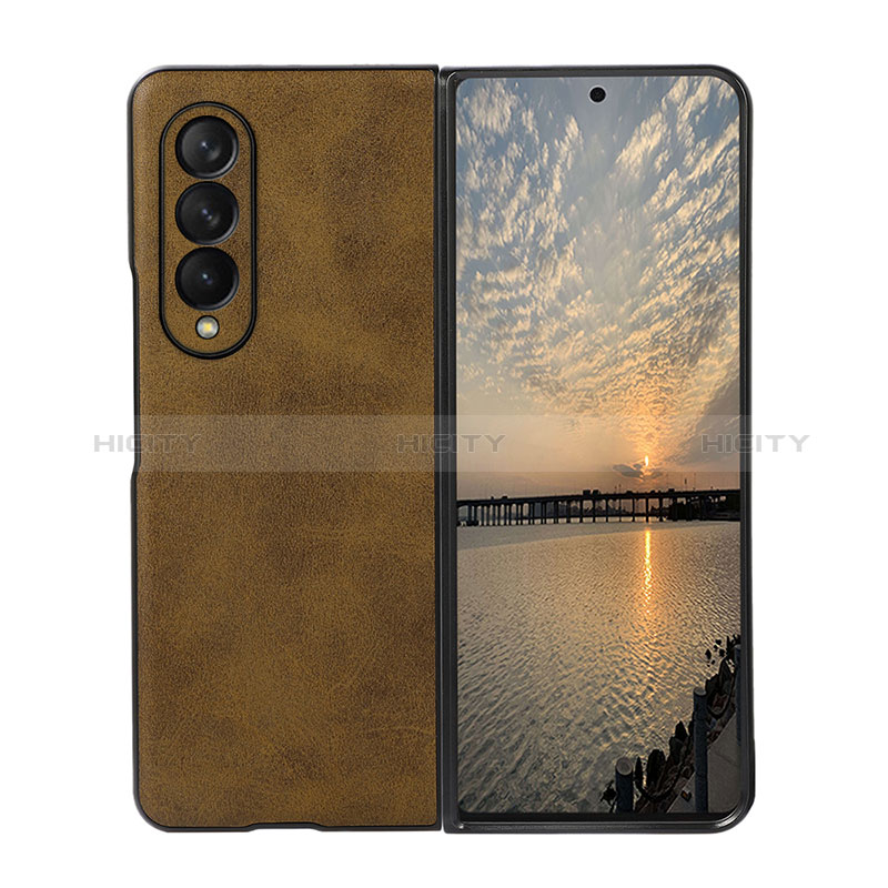 Funda Bumper Lujo Cuero y Plastico Mate Carcasa R02 para Samsung Galaxy Z Fold3 5G