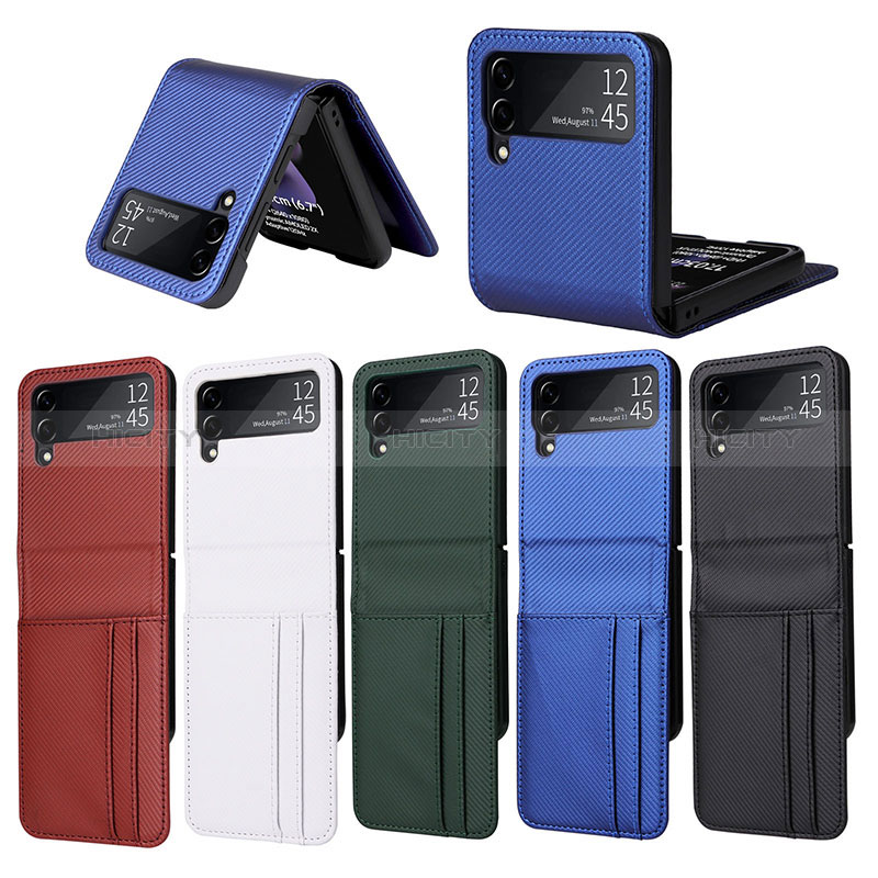 Funda Bumper Lujo Cuero y Plastico Mate Carcasa R03 para Samsung Galaxy Z Flip3 5G