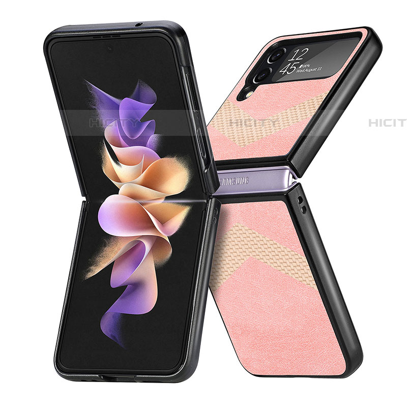 Funda Bumper Lujo Cuero y Plastico Mate Carcasa R03 para Samsung Galaxy Z Flip4 5G