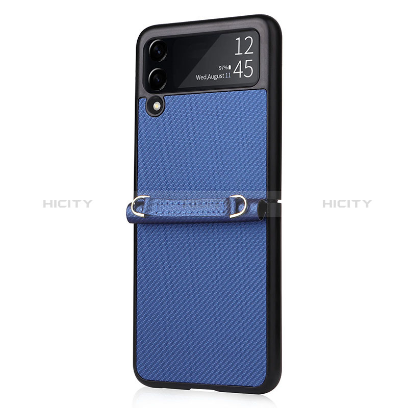 Funda Bumper Lujo Cuero y Plastico Mate Carcasa R04 para Samsung Galaxy Z Flip3 5G