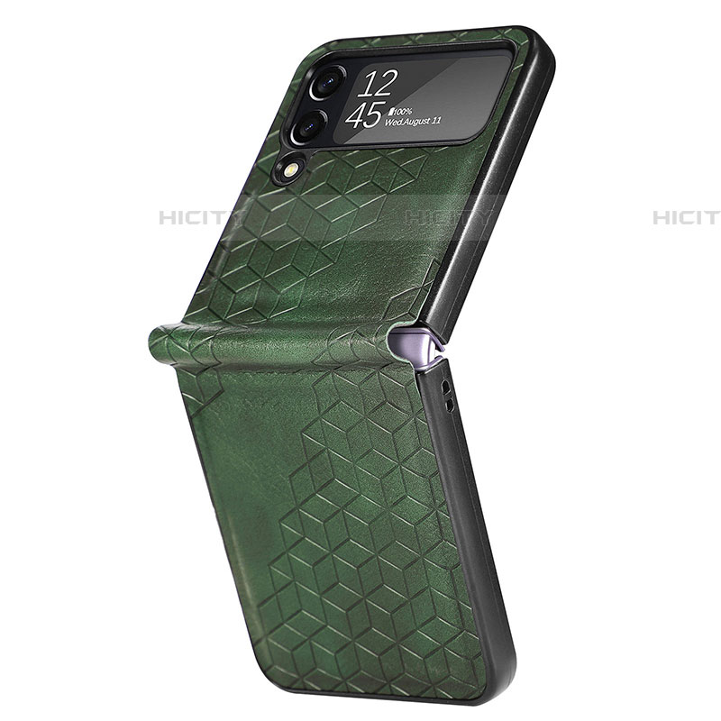 Funda Bumper Lujo Cuero y Plastico Mate Carcasa R04 para Samsung Galaxy Z Flip4 5G