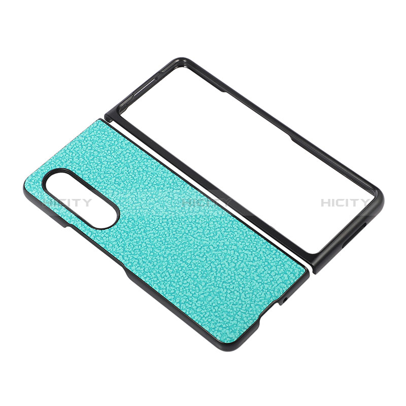 Funda Bumper Lujo Cuero y Plastico Mate Carcasa R04 para Samsung Galaxy Z Fold3 5G