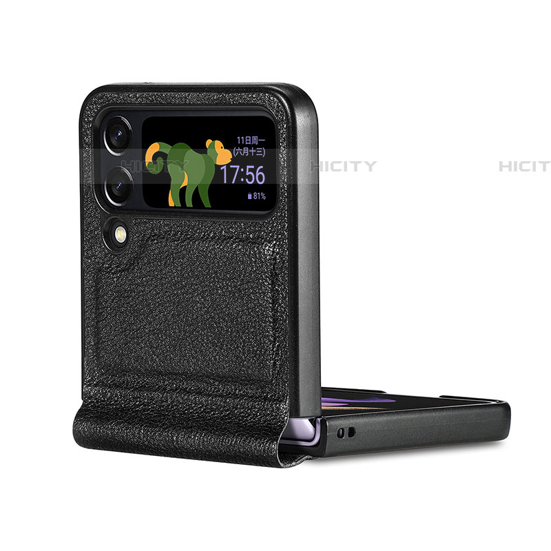 Funda Bumper Lujo Cuero y Plastico Mate Carcasa R05 para Samsung Galaxy Z Flip4 5G