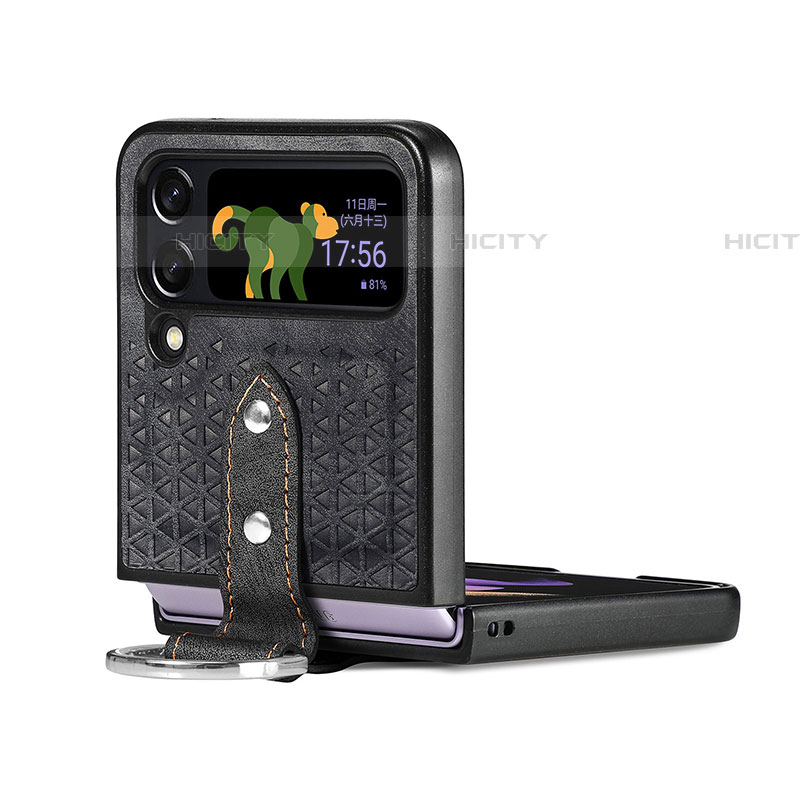 Funda Bumper Lujo Cuero y Plastico Mate Carcasa R07 para Samsung Galaxy Z Flip4 5G