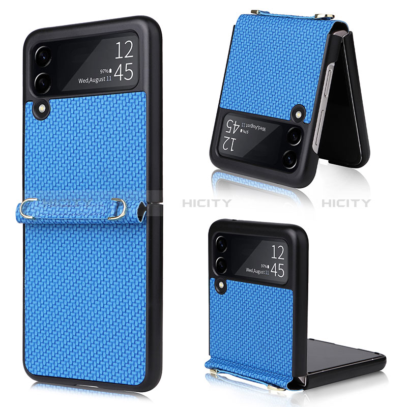 Funda Bumper Lujo Cuero y Plastico Mate Carcasa R08 para Samsung Galaxy Z Flip3 5G