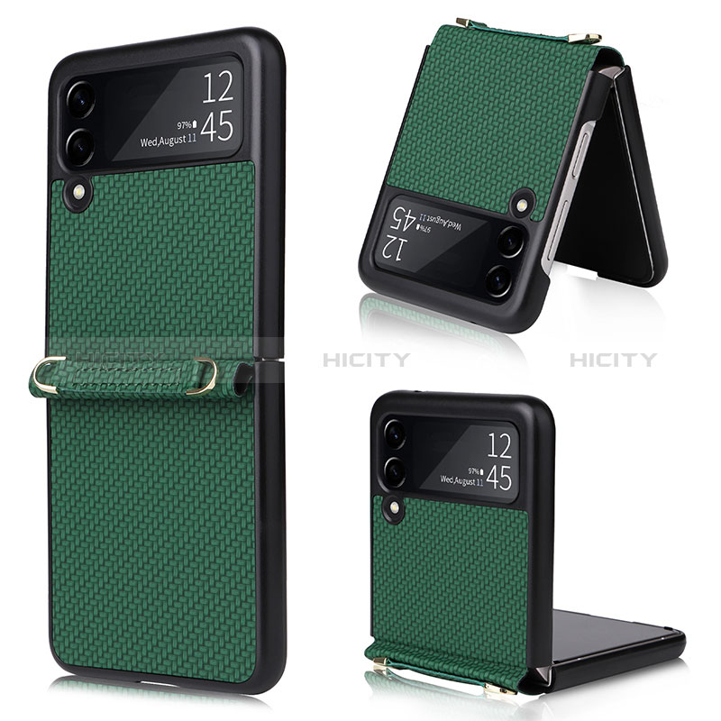 Funda Bumper Lujo Cuero y Plastico Mate Carcasa R08 para Samsung Galaxy Z Flip3 5G