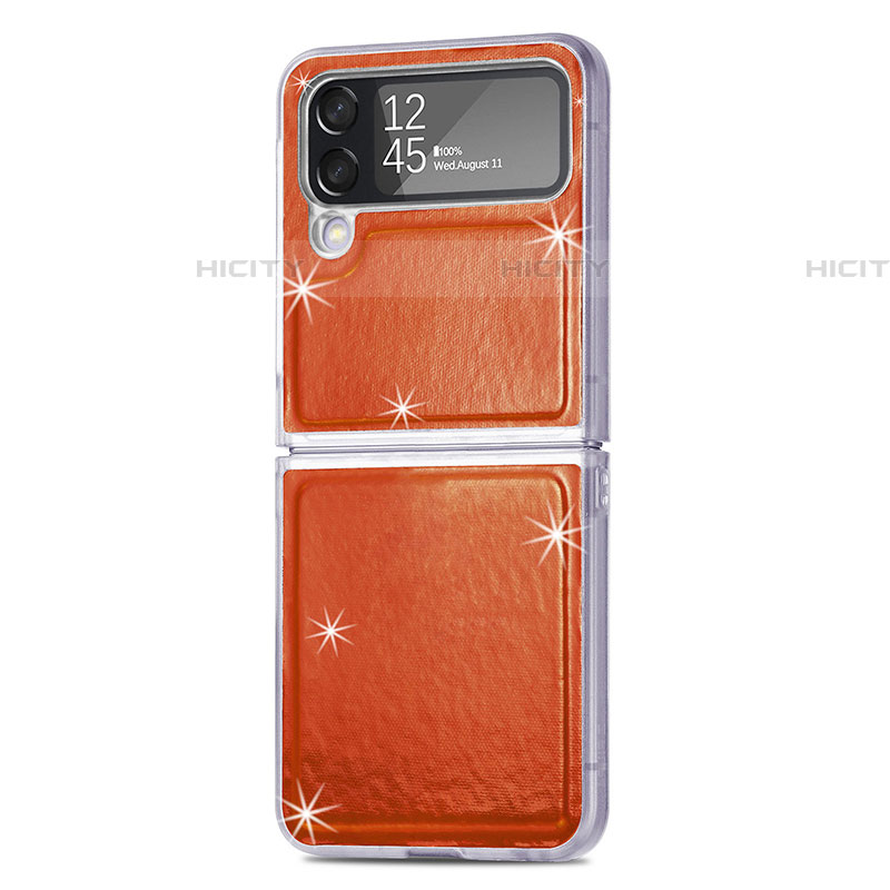 Funda Bumper Lujo Cuero y Plastico Mate Carcasa R08 para Samsung Galaxy Z Flip4 5G