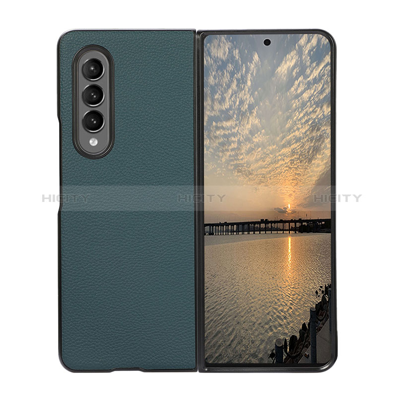 Funda Bumper Lujo Cuero y Plastico Mate Carcasa R08 para Samsung Galaxy Z Fold3 5G