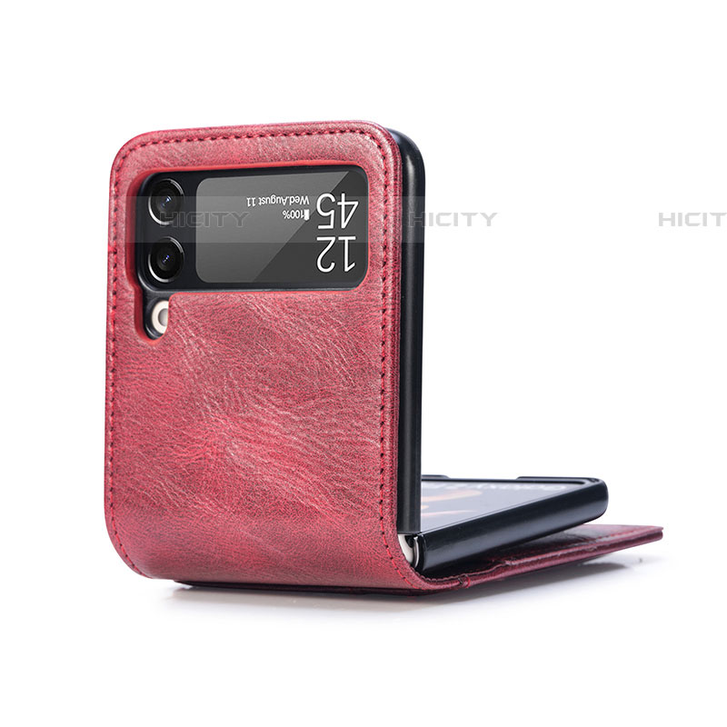 Funda Bumper Lujo Cuero y Plastico Mate Carcasa R09 para Samsung Galaxy Z Flip4 5G