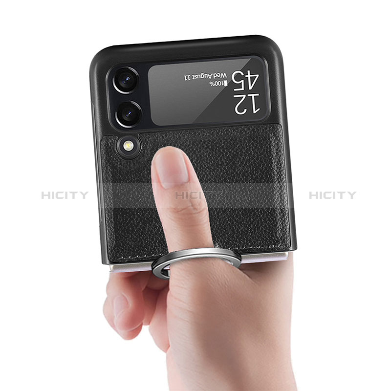 Funda Bumper Lujo Cuero y Plastico Mate Carcasa S01 para Samsung Galaxy Z Flip3 5G