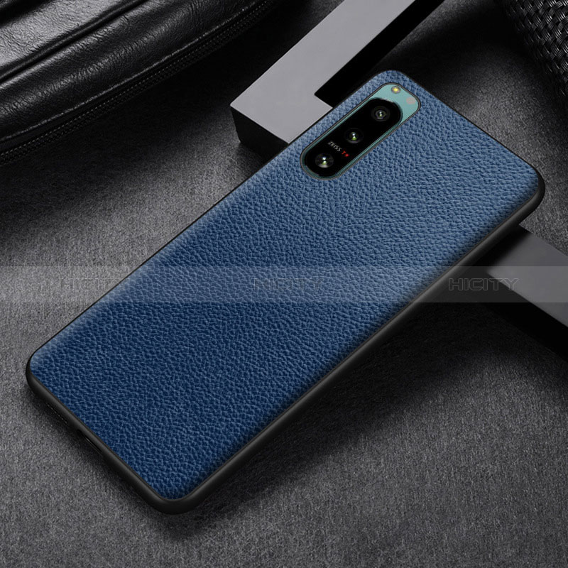 Funda Bumper Lujo Cuero y Plastico Mate Carcasa S02 para Sony Xperia 5 IV