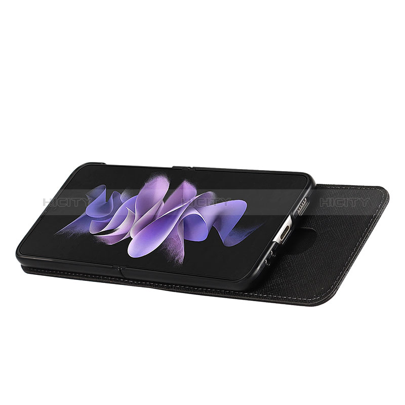 Funda Bumper Lujo Cuero y Plastico Mate Carcasa S03 para Samsung Galaxy Z Flip3 5G