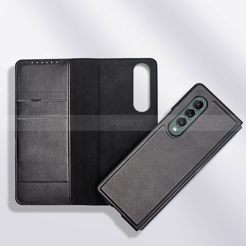 Funda Bumper Lujo Cuero y Plastico Mate Carcasa S03 para Samsung Galaxy Z Fold3 5G