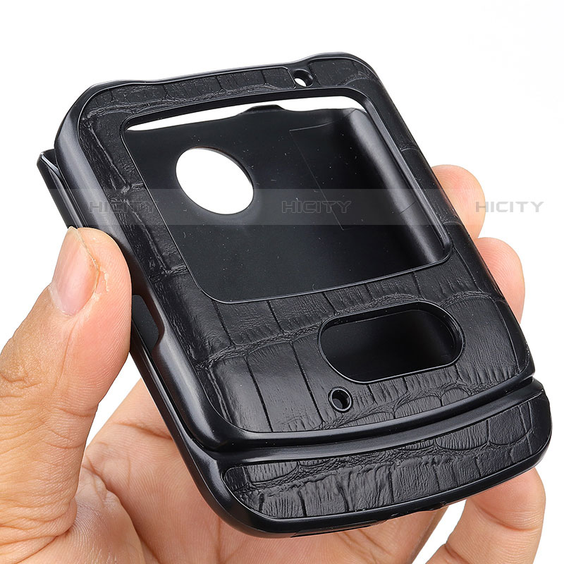 Funda Bumper Lujo Cuero y Plastico Mate Carcasa S04 para Motorola Moto RAZR (2022) 5G