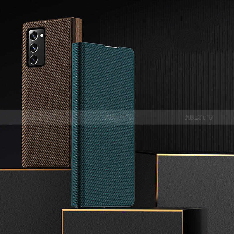 Funda Bumper Lujo Cuero y Plastico Mate Carcasa S07 para Samsung Galaxy Z Fold2 5G