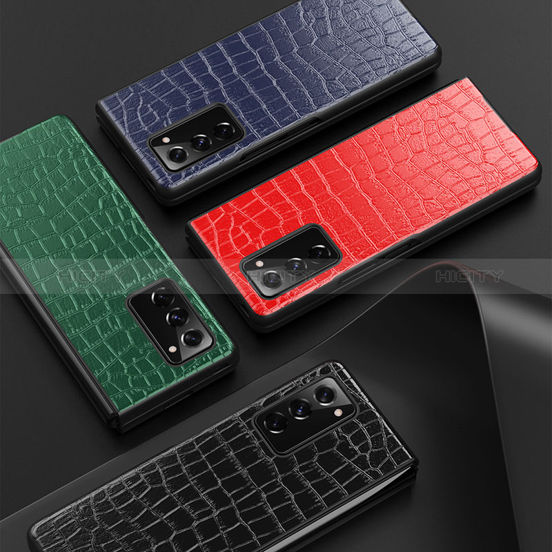Funda Bumper Lujo Cuero y Plastico Mate Carcasa S08 para Samsung Galaxy Z Fold2 5G