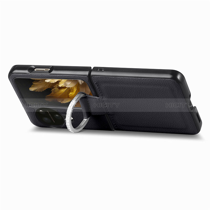 Funda Bumper Lujo Cuero y Plastico Mate Carcasa SD1 para Oppo Find N3 Flip 5G