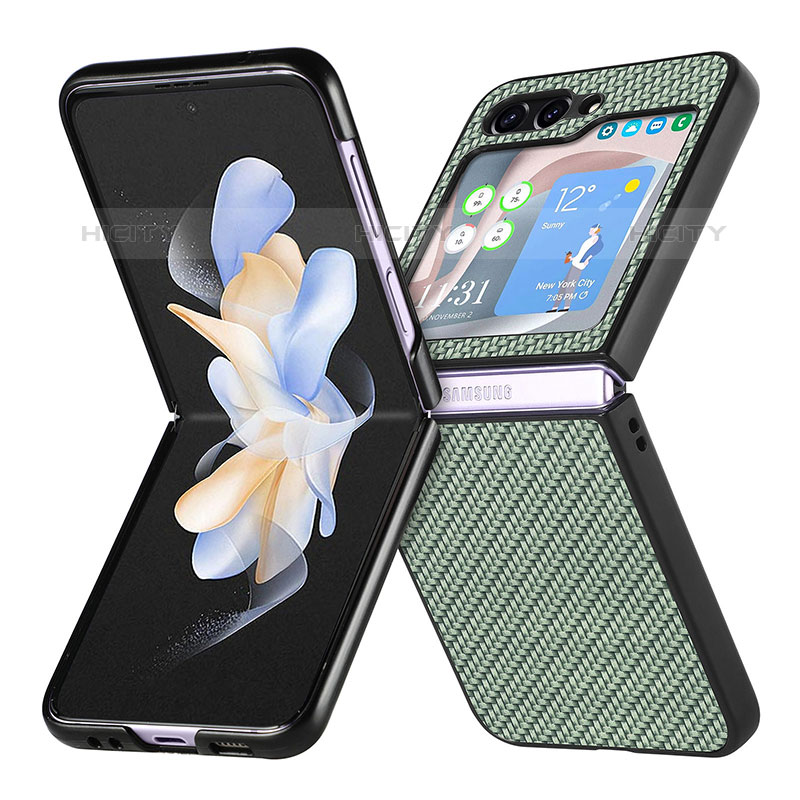 Funda Bumper Lujo Cuero y Plastico Mate Carcasa SD5 para Samsung Galaxy Z Flip5 5G