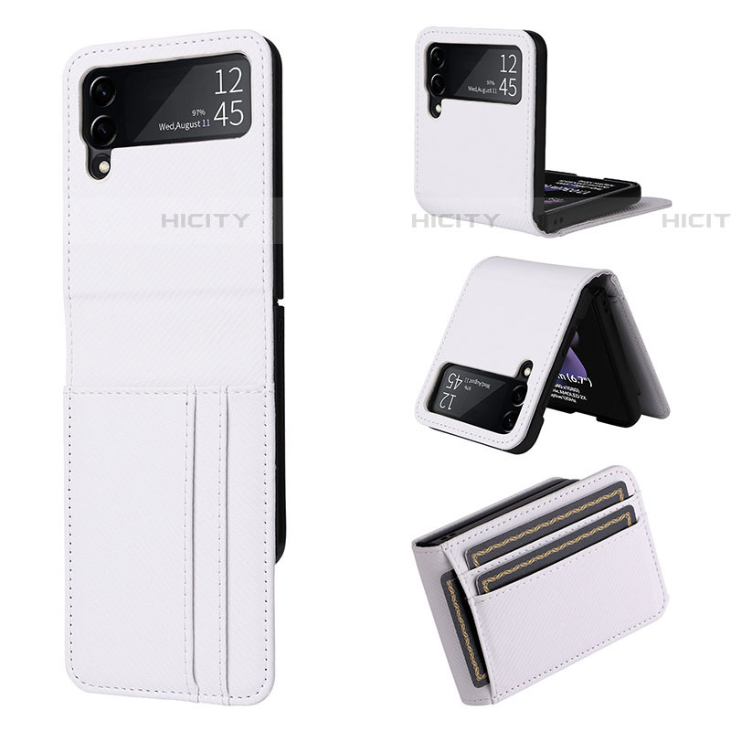 Funda Bumper Lujo Cuero y Plastico Mate Carcasa T01 para Samsung Galaxy Z Flip4 5G