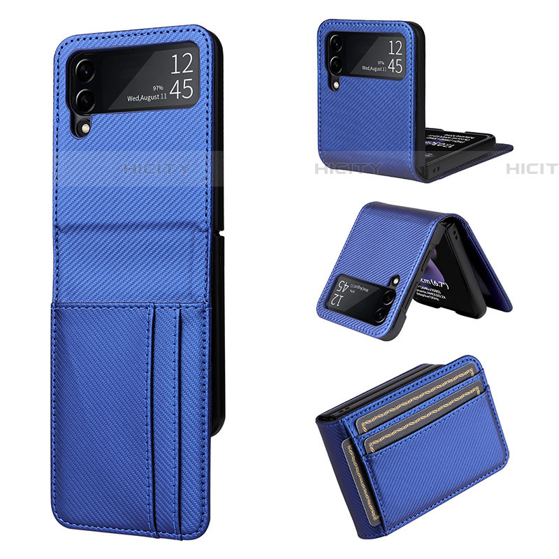 Funda Bumper Lujo Cuero y Plastico Mate Carcasa T01 para Samsung Galaxy Z Flip4 5G