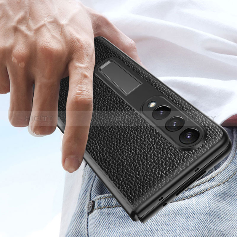 Funda Bumper Lujo Cuero y Plastico Mate Carcasa T01 para Samsung Galaxy Z Fold3 5G