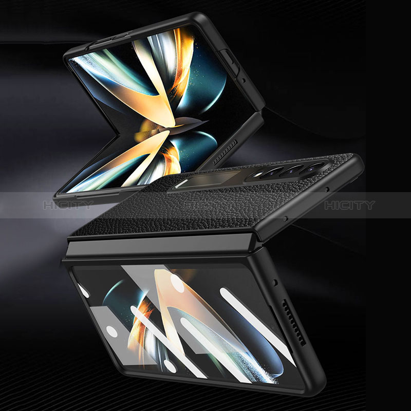 Funda Bumper Lujo Cuero y Plastico Mate Carcasa T01 para Samsung Galaxy Z Fold3 5G